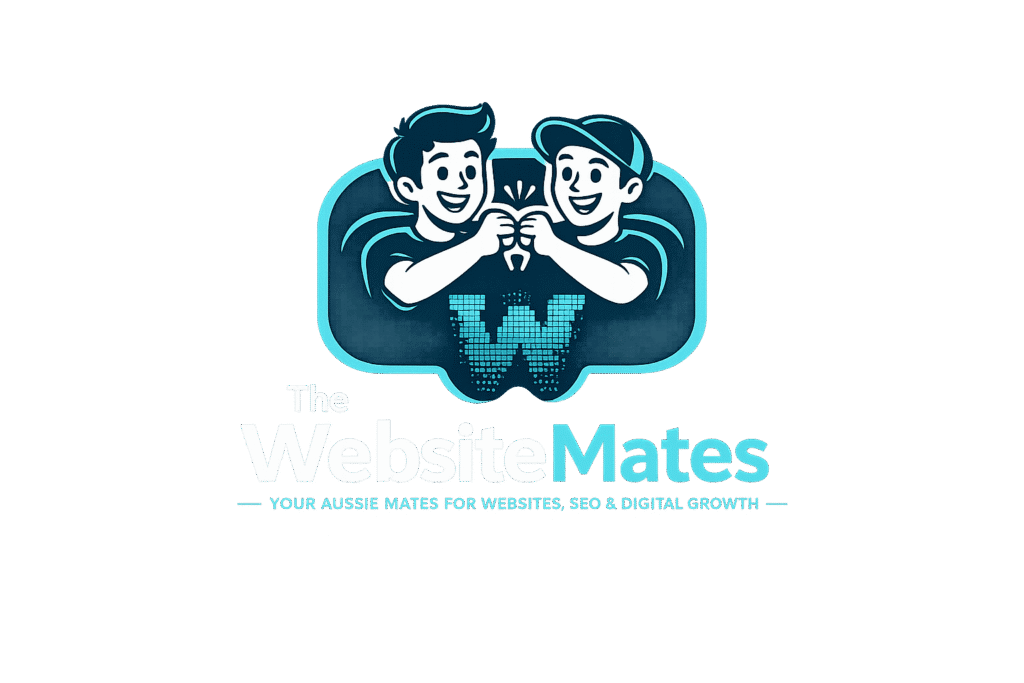 The Website Mates logo featuring two friendly mates and a digital W icon